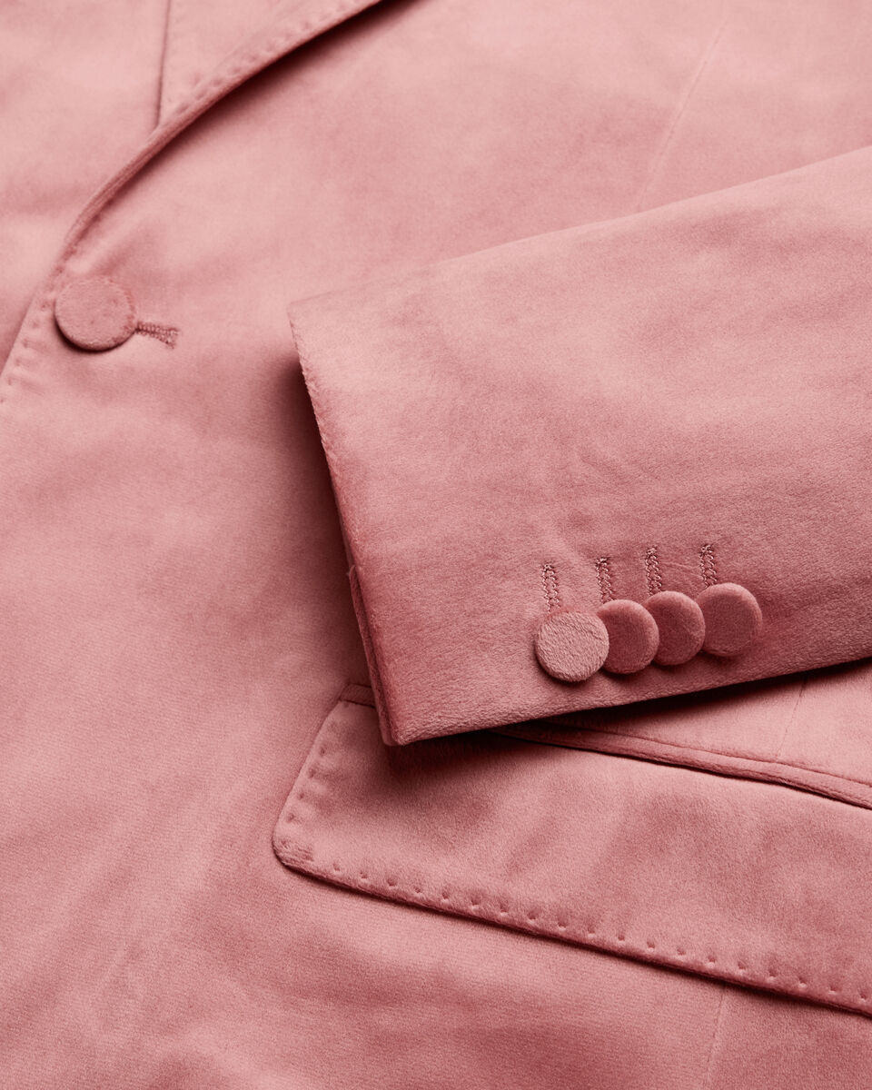 Velvet Tailored Jacket, Rose, hi-res